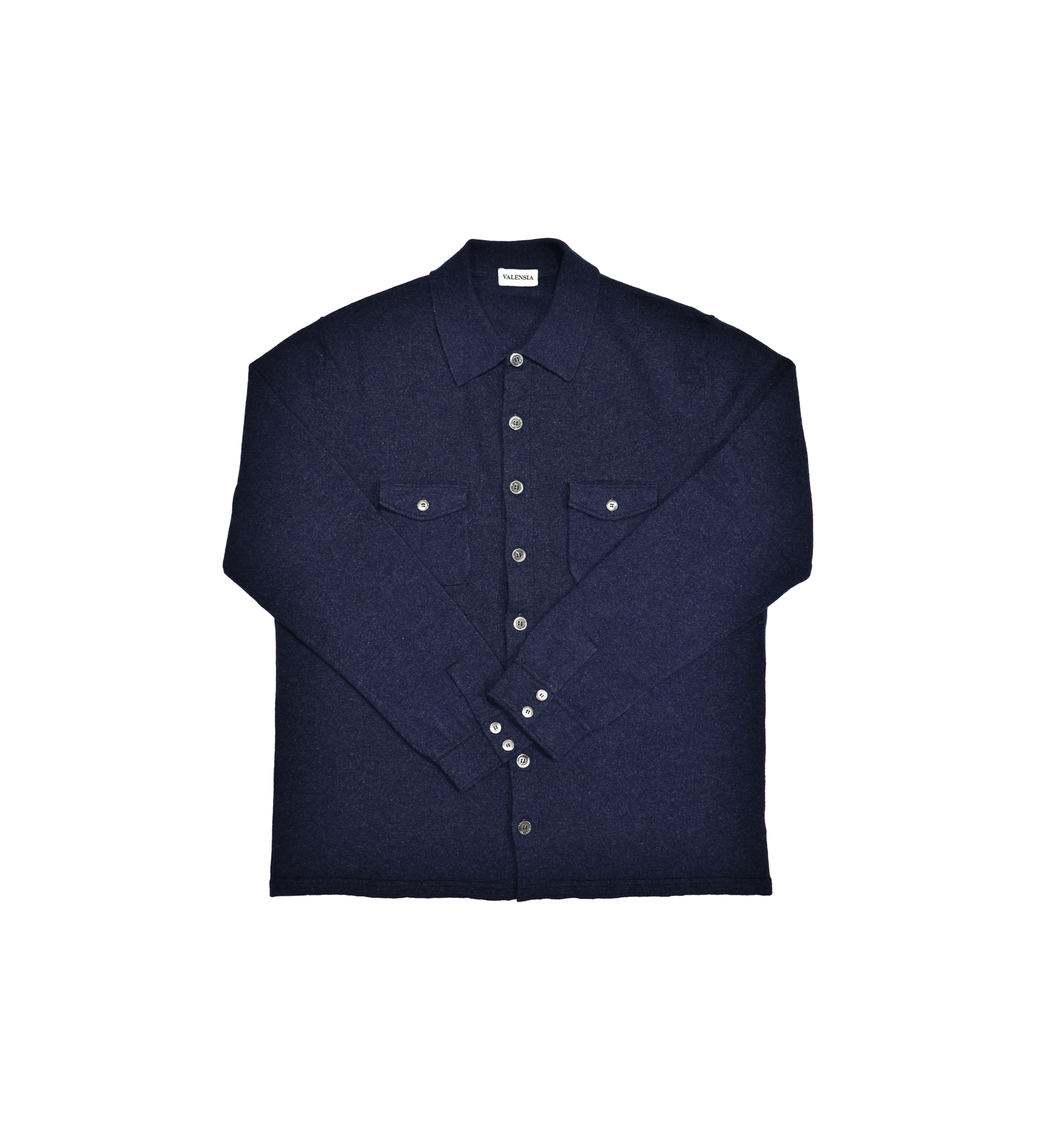 Camicia 100% cashmere blu mélange unisex - valensia