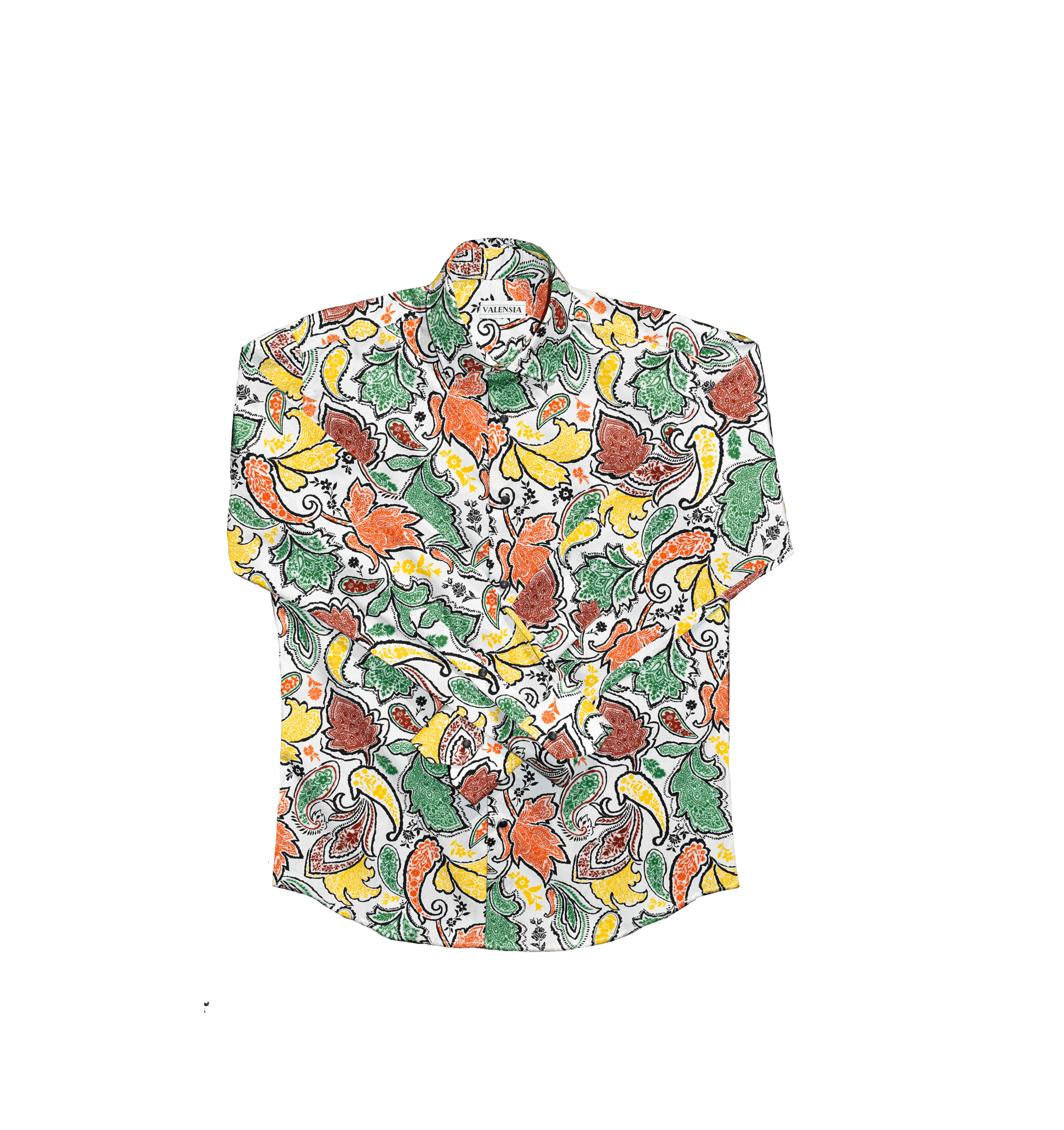 Camicia paisley in cotone con bottoni automatici - Valensia