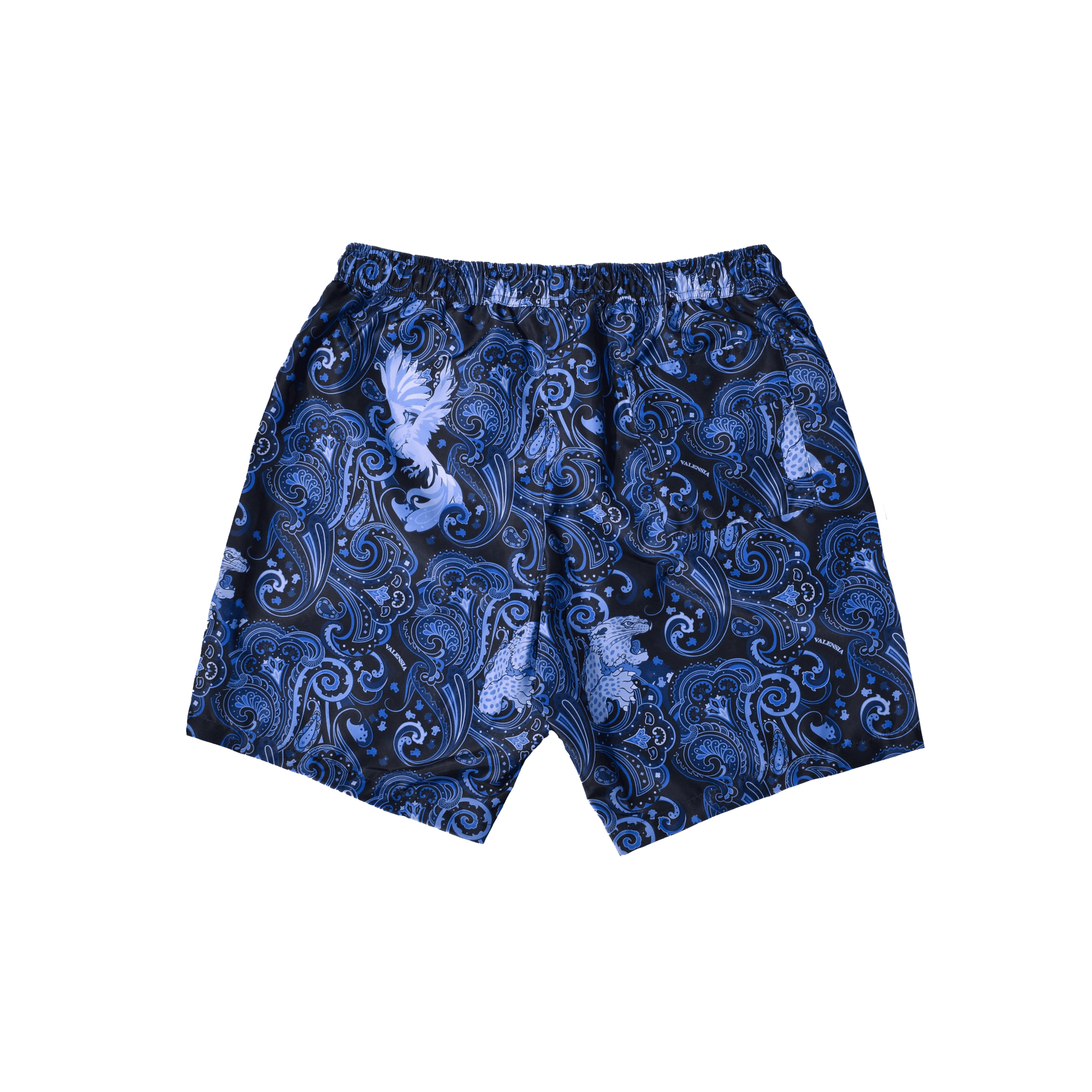 Costume da bagno in poliestere riciclato fantasia blu indietro- valensia