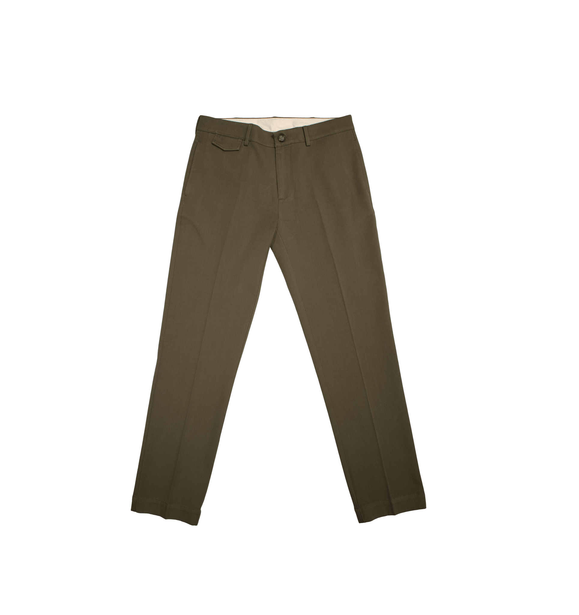 Pantalone uomo verde militare in twill di cotone - Valensia