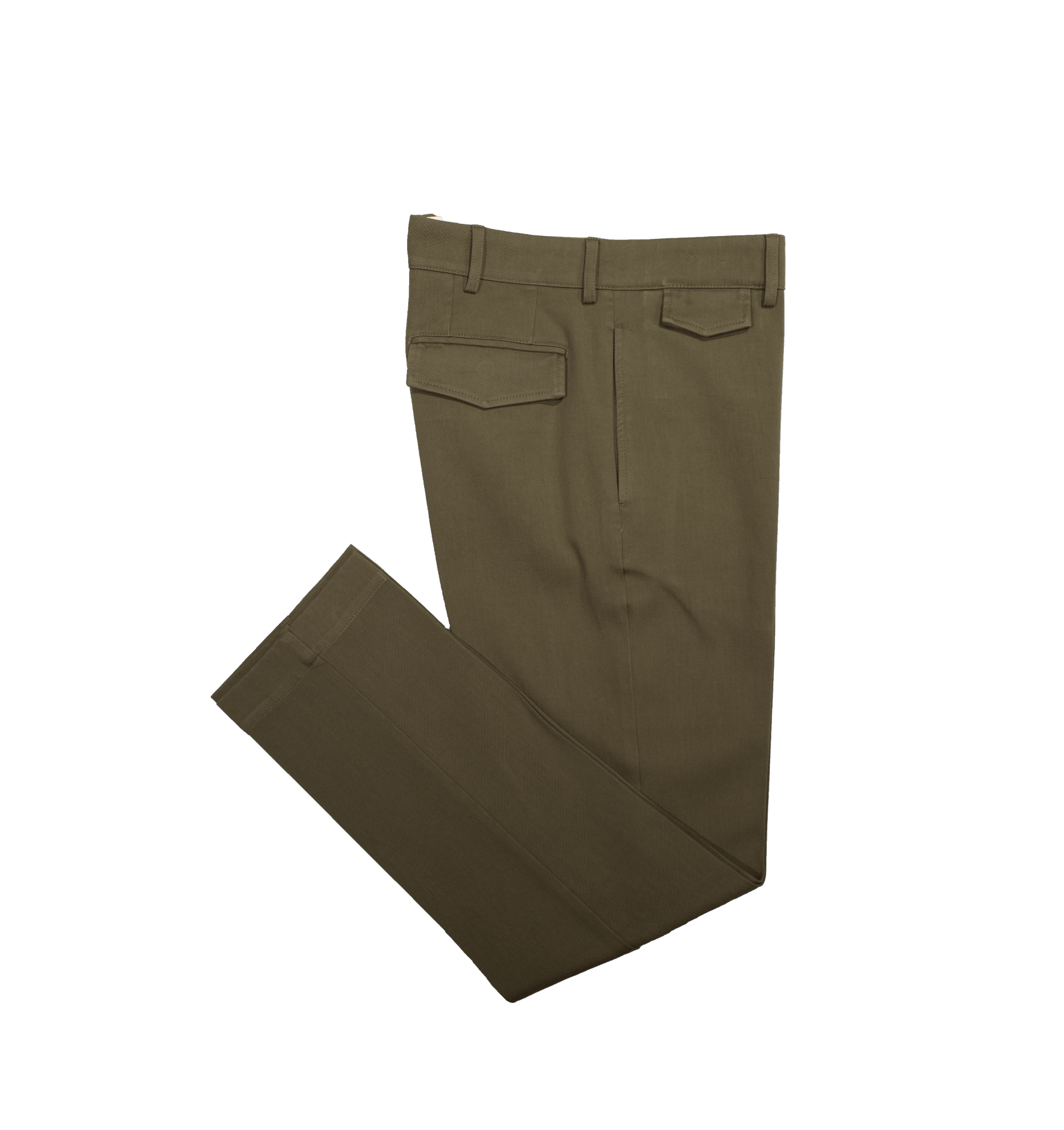 Pantalone uomo verde militare in twill di cotone - Valensia
