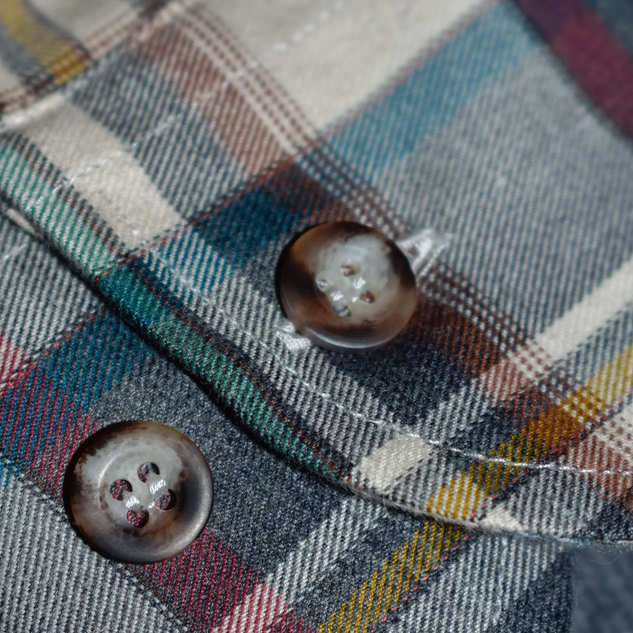 Camicia flanella a quadri dettaglio bottoni - VALENSIA MODA