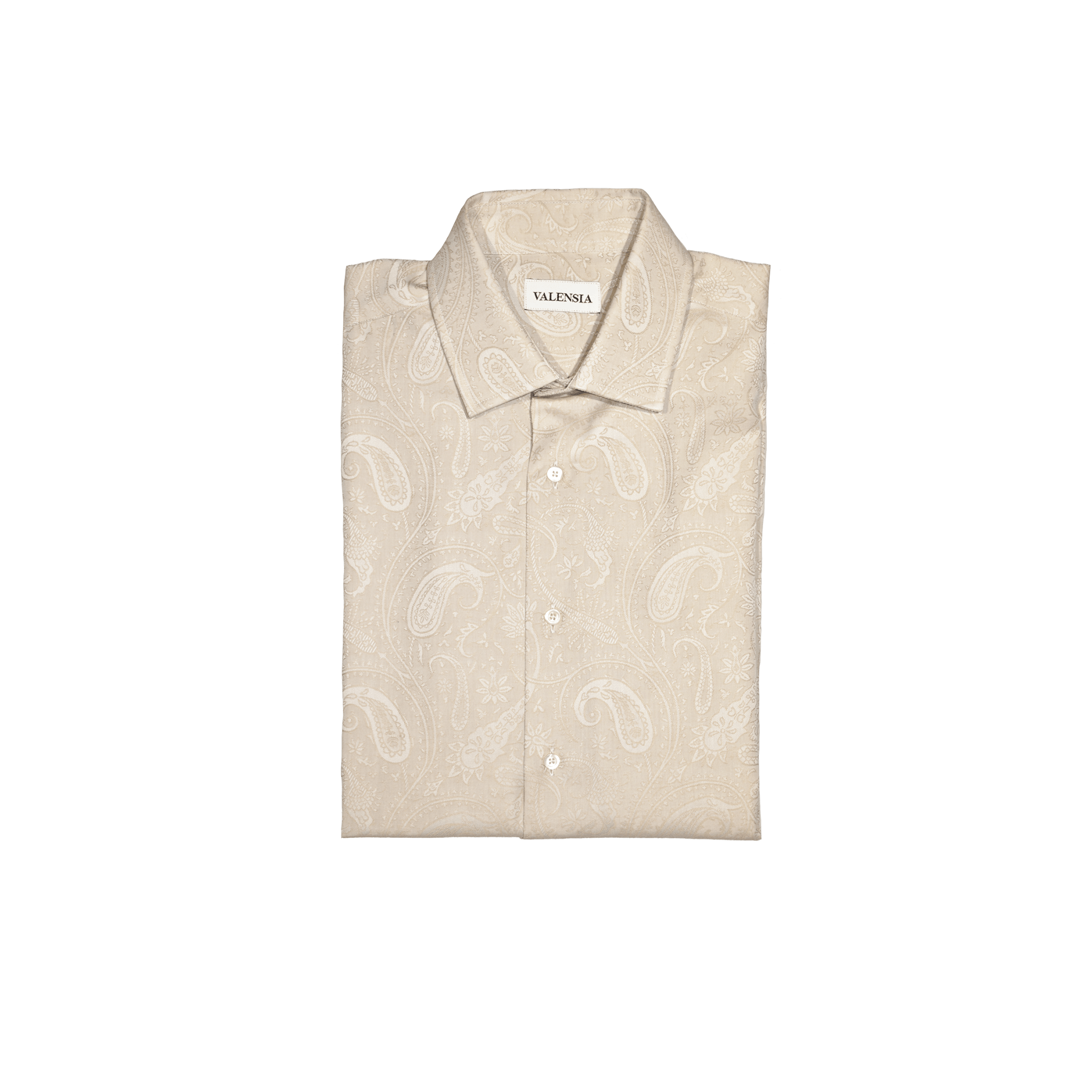 Camicia jacquard giapponese beige sagoma piegata - VALENSIA