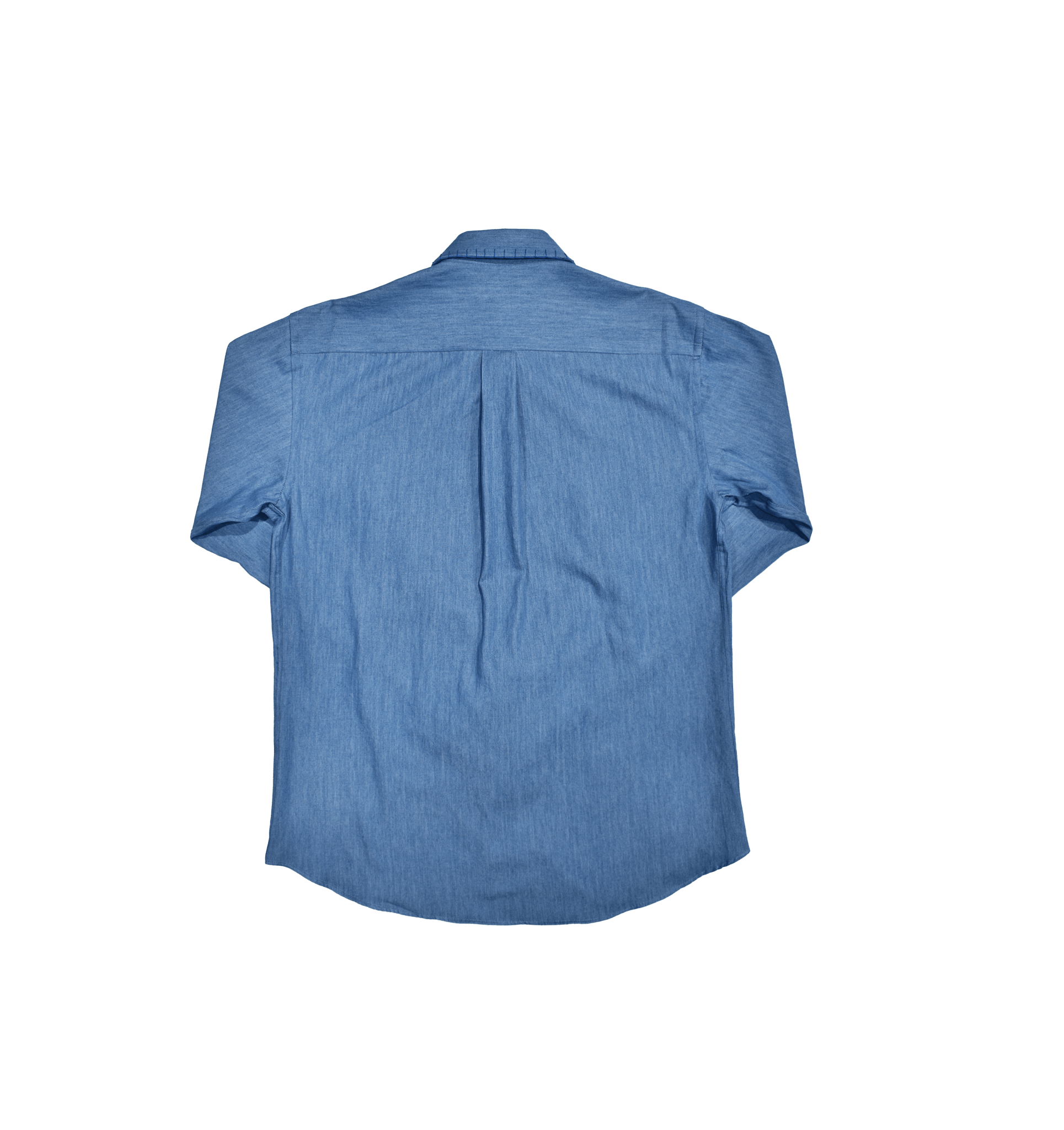 Camicia jeans con profili ricamati a mano sagoma dietro- VALENSIA