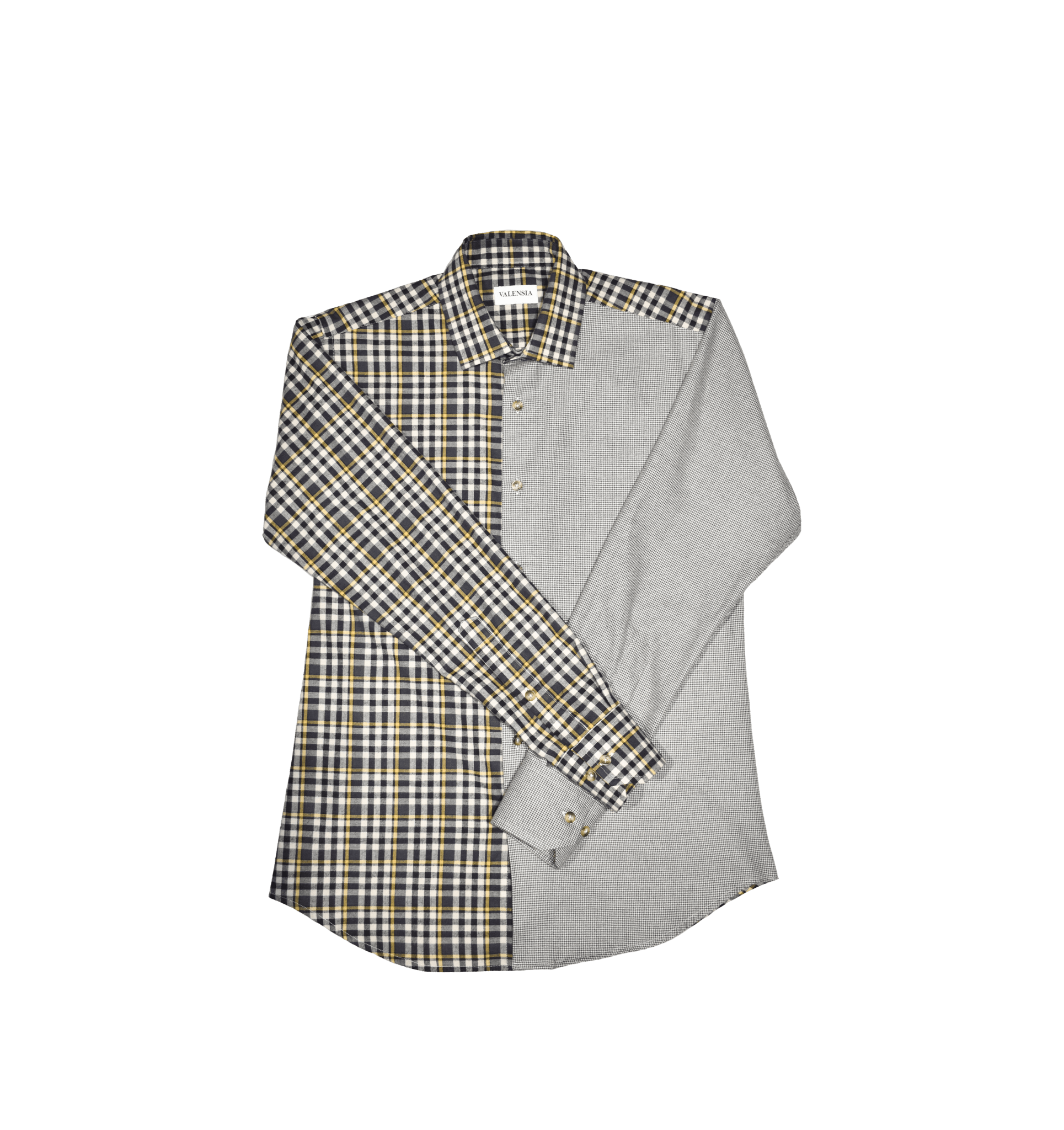 Camicia patchwork pied de poule sagoma davanti - VALENSIA