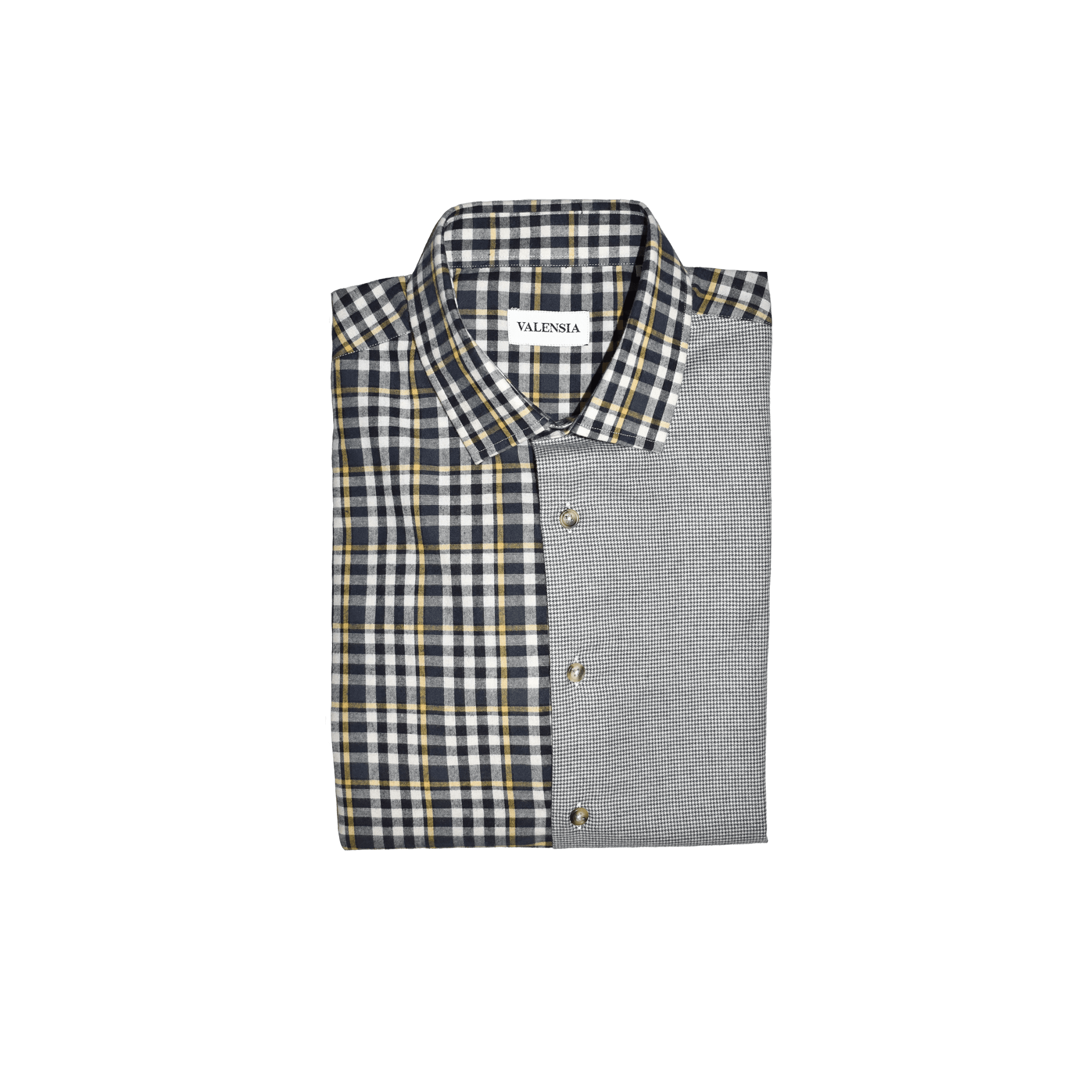 Camicia patchwork pied de poule sagoma davanti piegata - VALENSIA