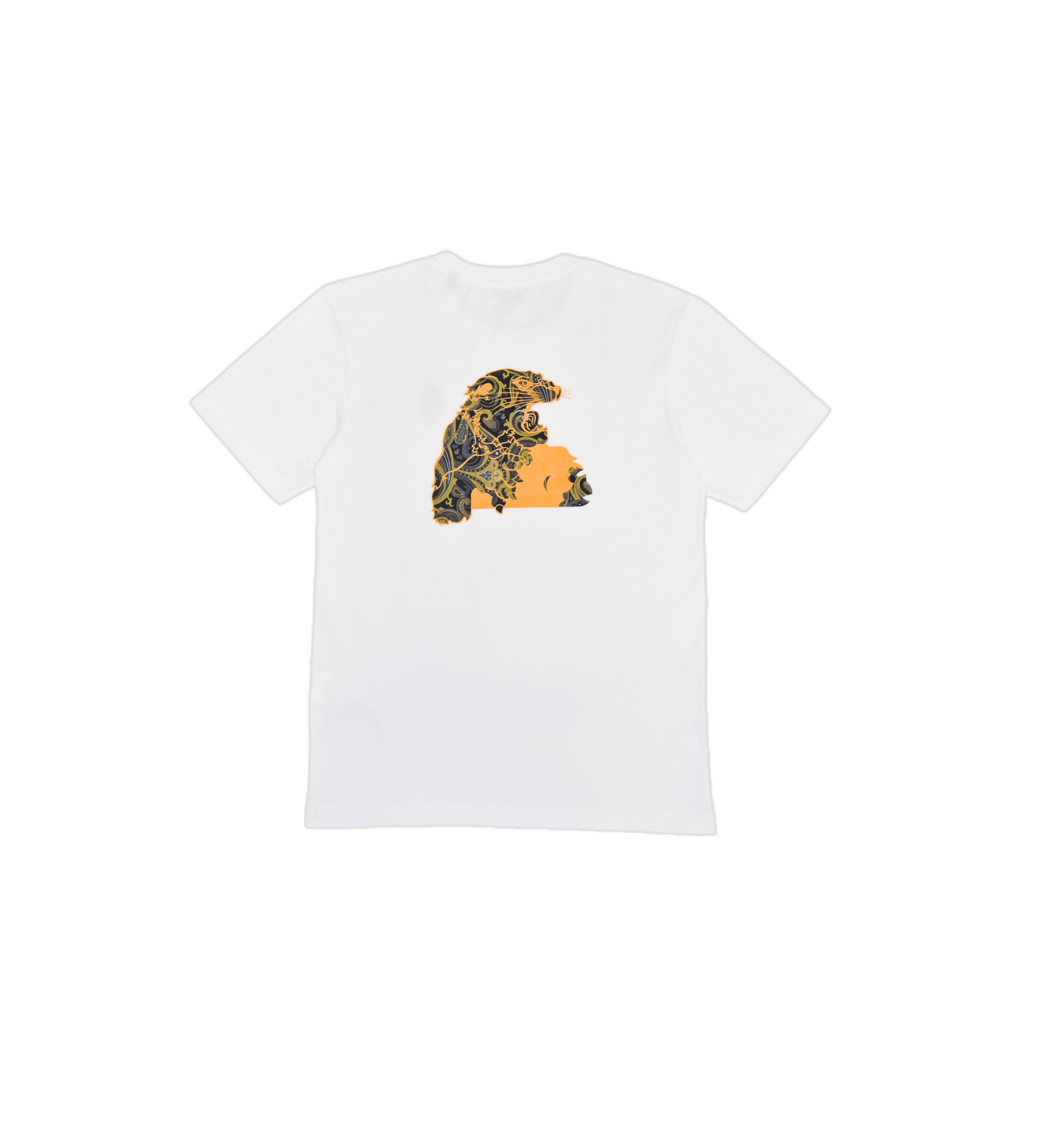 Maglietta cotone organico giaguaro paisley verde sagoma dietro con stampa - VALENSIA MODA