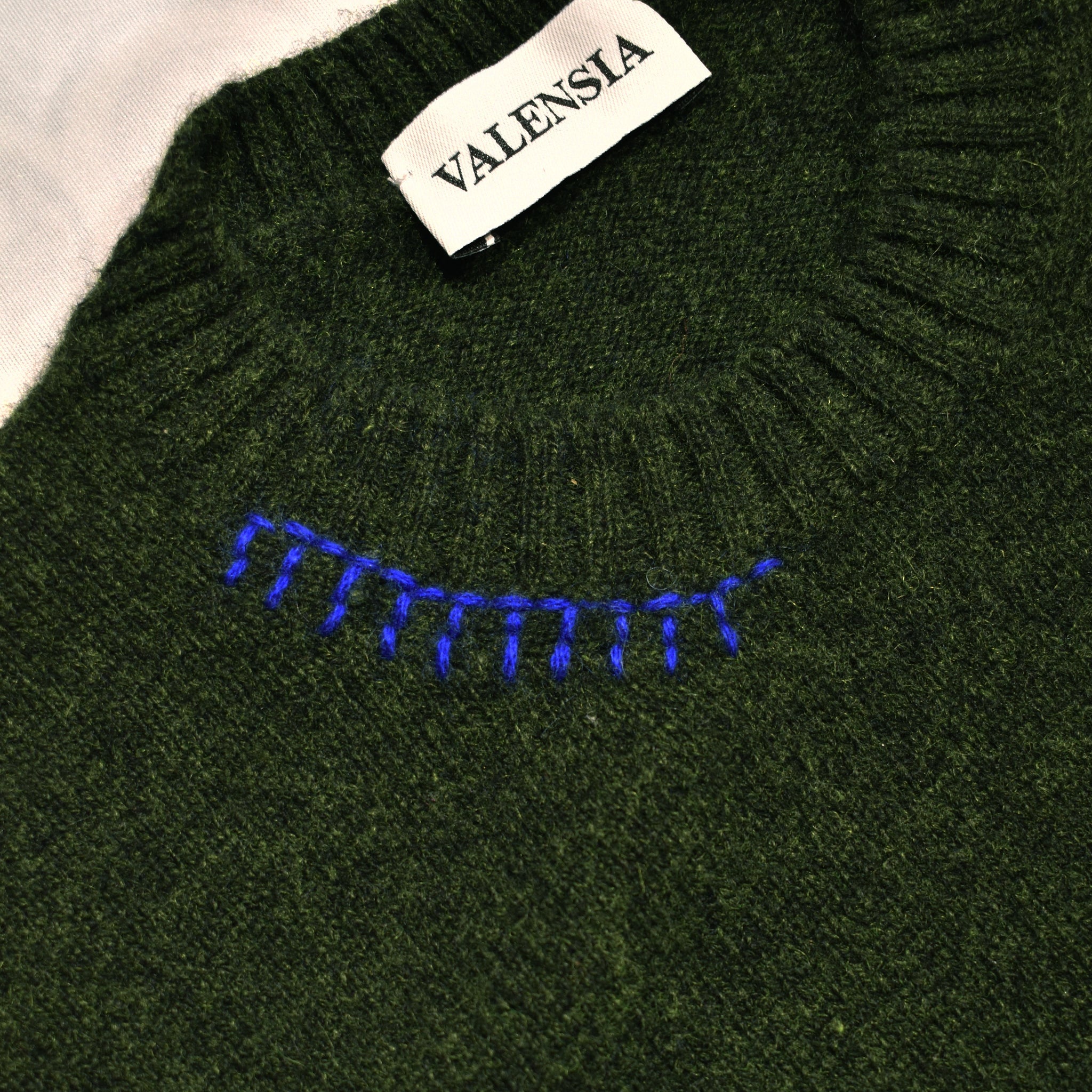 Maglione girocollo verde melange cashmere - VALENSIA