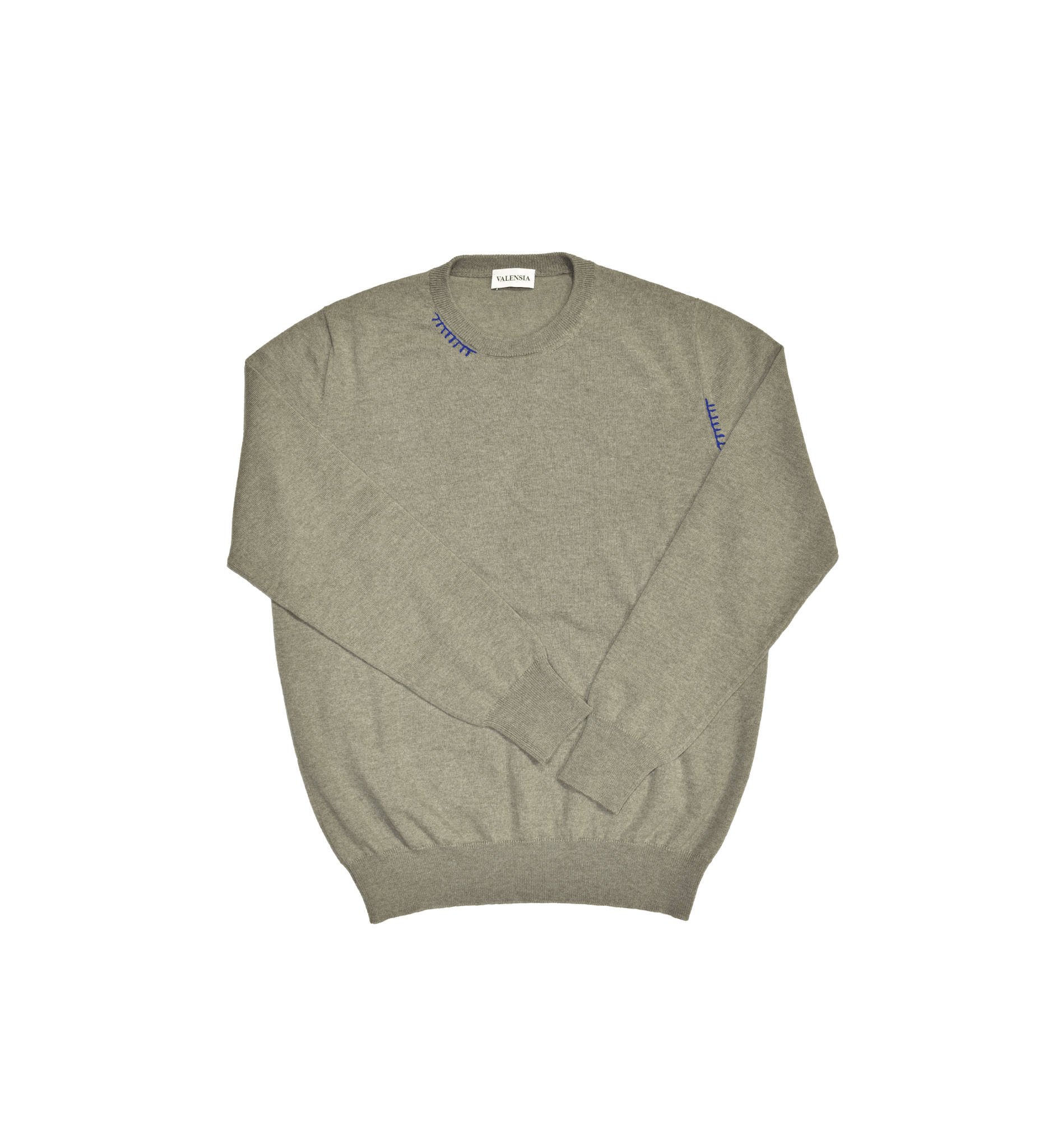 Maglione girocollo verde salvia cashmere sagoma davanti- VALENSIA