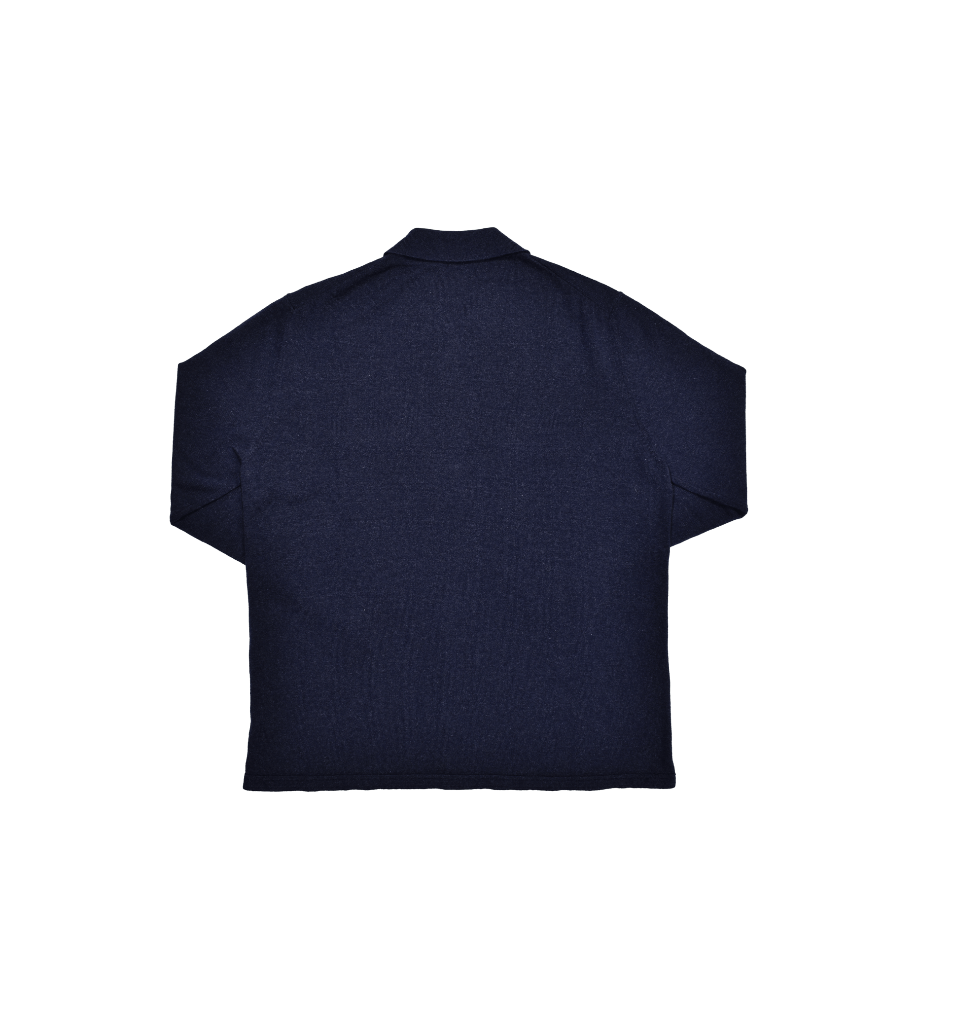 Camicia 100% cashmere blu mélange unisex dietro  - valensia