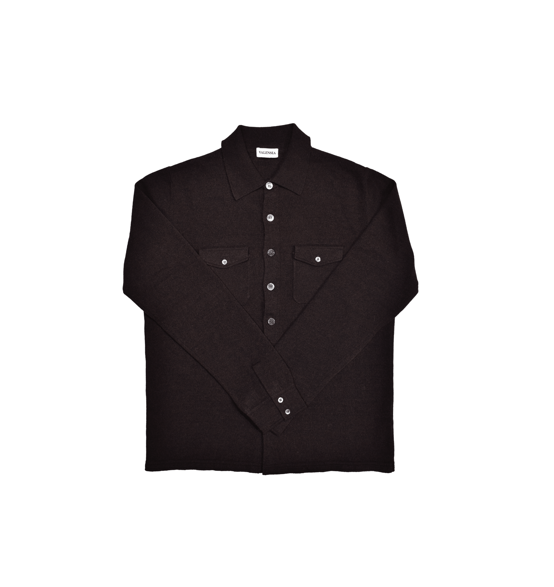 Camicia lana e cashmere marrone mélange unisex - valensia