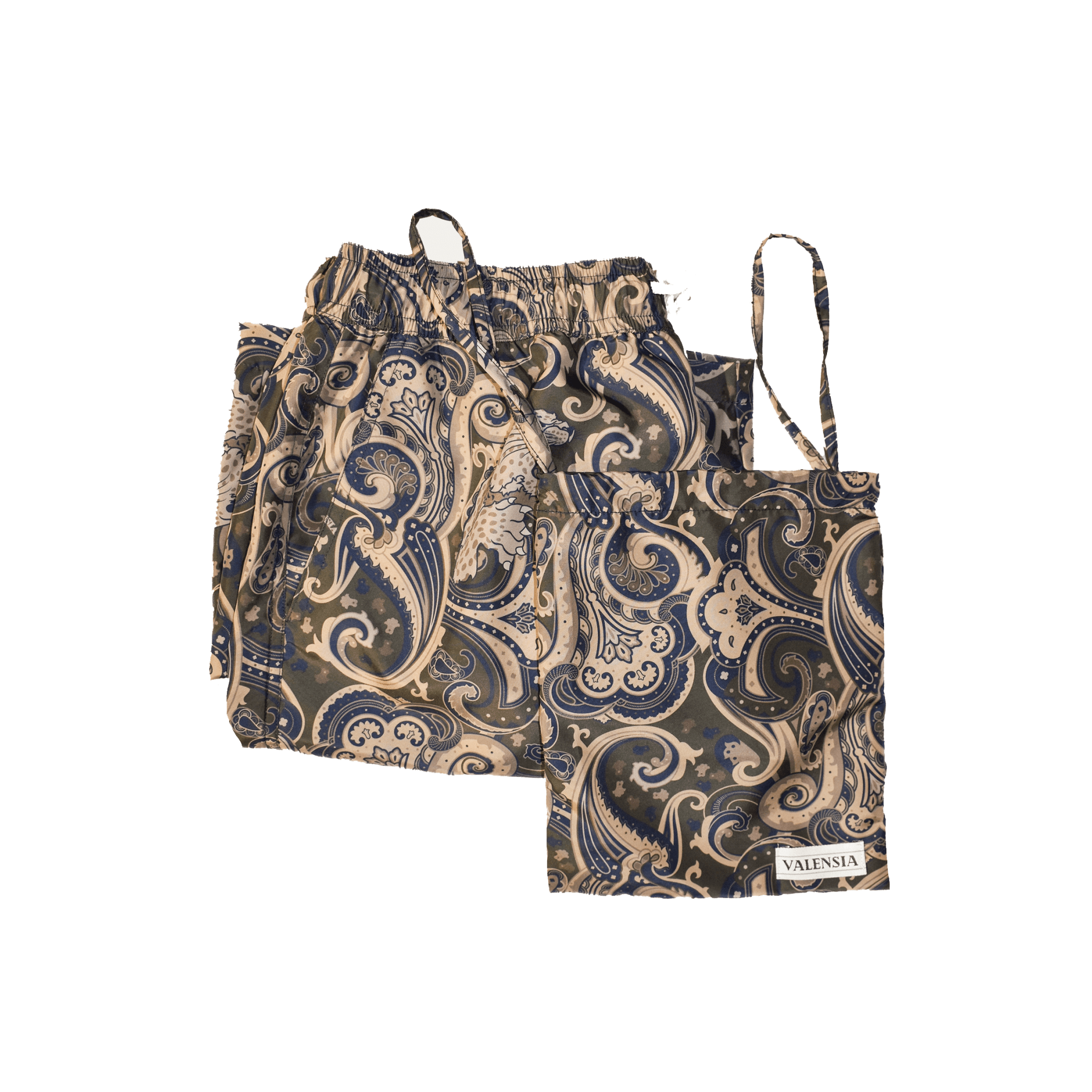 sagoma costume da bagno in fantasia verde e sacchetto coordinato - Valensia