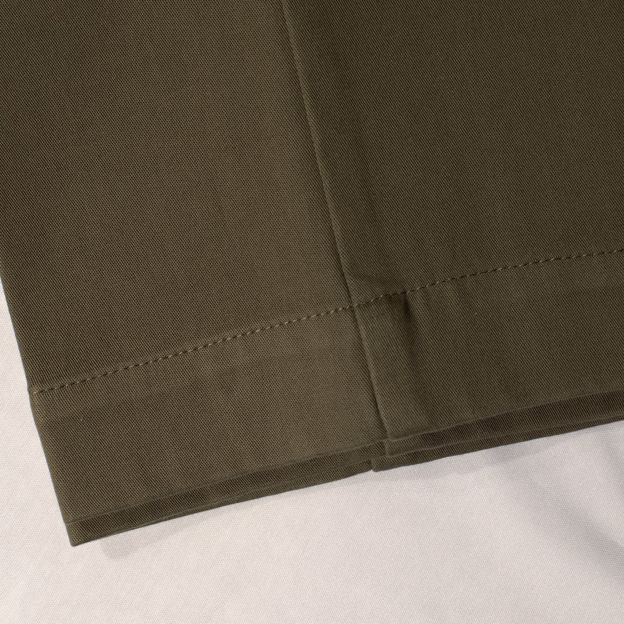 Pantalone uomo verde militare in twill di cotone dettaglio fondo- Valensia