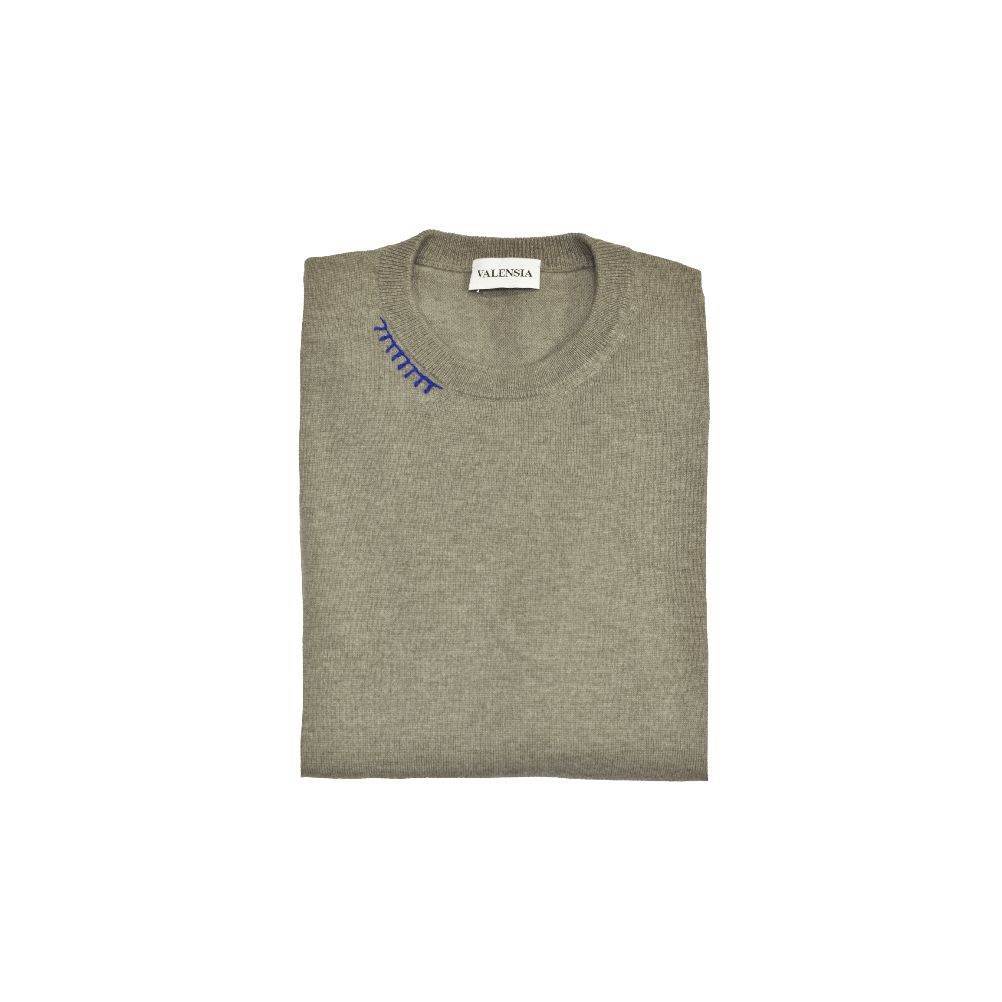 Maglione girocollo verde salvia cashmere sagoma davanti piegato- VALENSIA